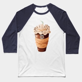 Coffee and cream breakfast pattern Baseball T-Shirt